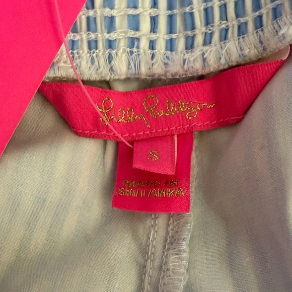 NWT Lilly Pulitzer Katia Embroidered Shorts Yellow Blue Swizzle Stripe Small - Picture 9 of 16